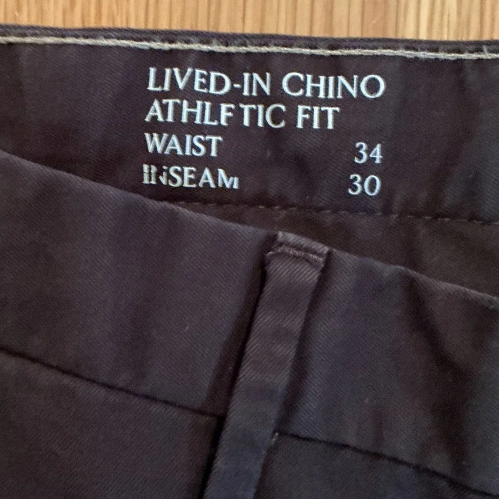 Banana Republic Lived-In Chino Athletic Fit 34 Brown Stretch‎ Pants Mens